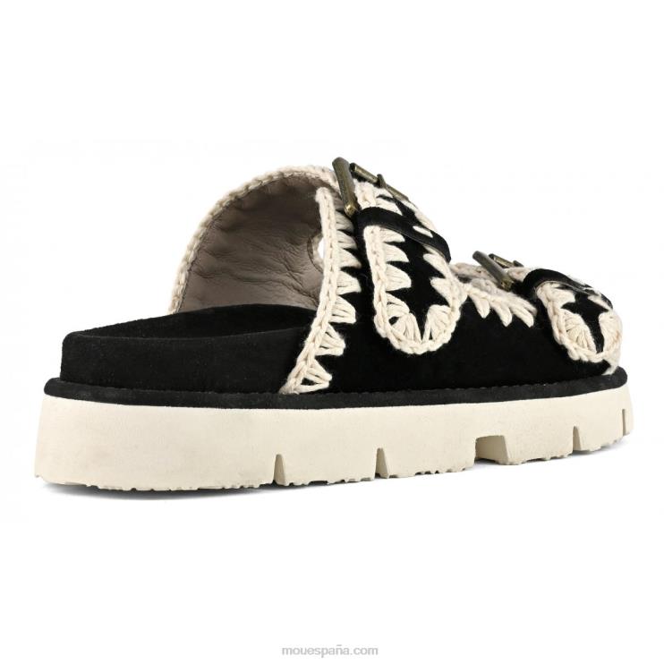 mujer nueva bio con hebillas Mou NN6RX121 blanco negro