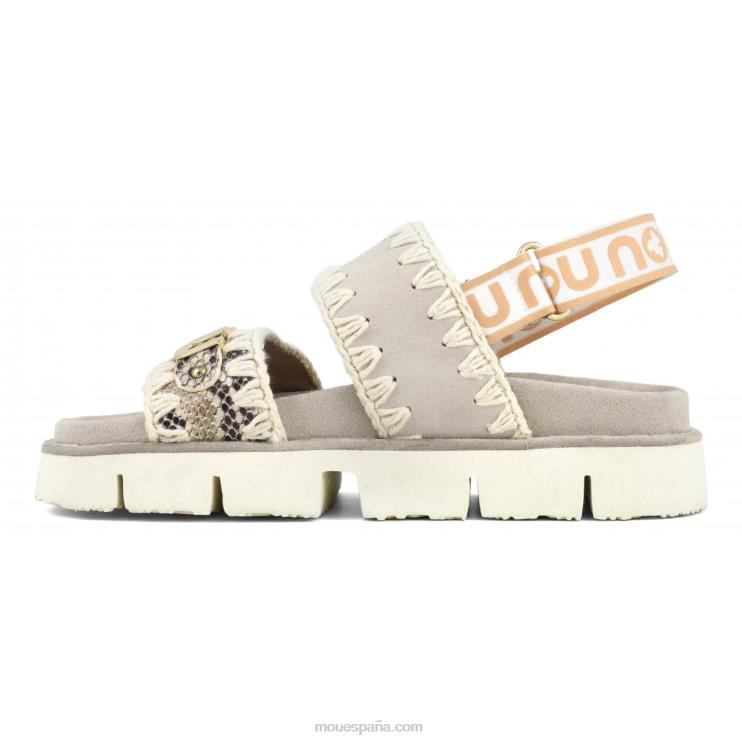 mujer nueva correa trasera de sandalia bio Mou NN6RX158 serpiente de roca