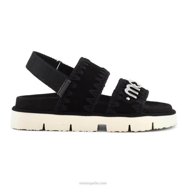mujer nueva correa trasera de sandalia bio Mou NN6RX161 negro