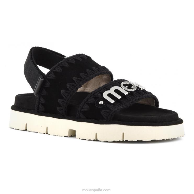 mujer nueva correa trasera de sandalia bio Mou NN6RX161 negro