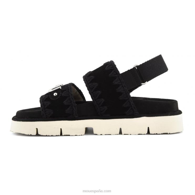 mujer nueva correa trasera de sandalia bio Mou NN6RX161 negro