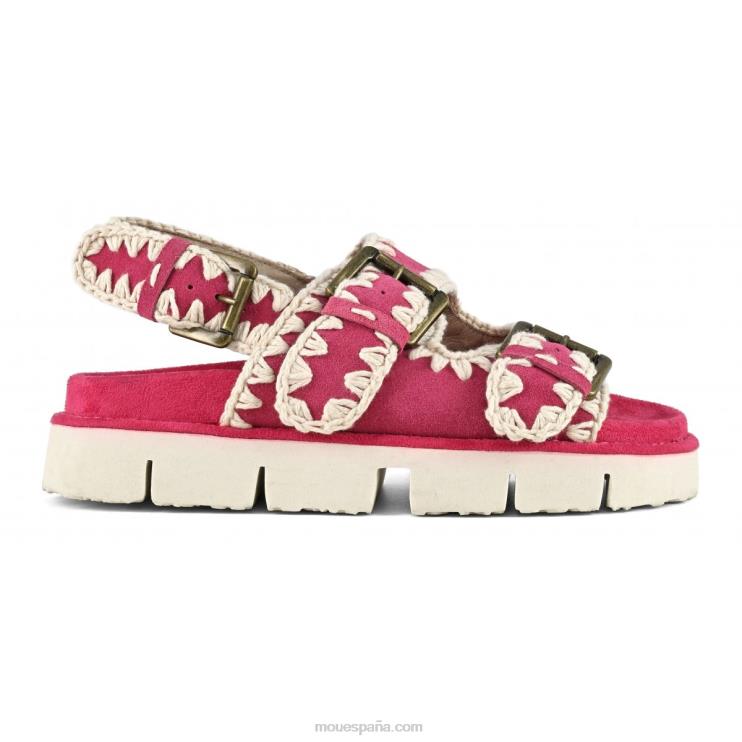 mujer nuevo bio con hebillas y correa trasera Mou NN6RX116 fucsia