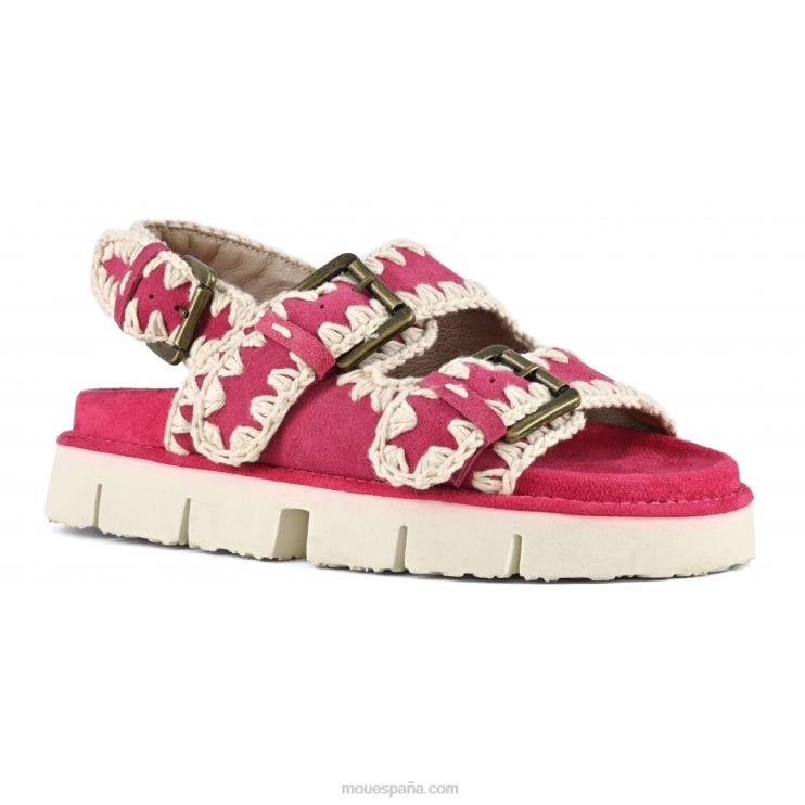 mujer nuevo bio con hebillas y correa trasera Mou NN6RX116 fucsia