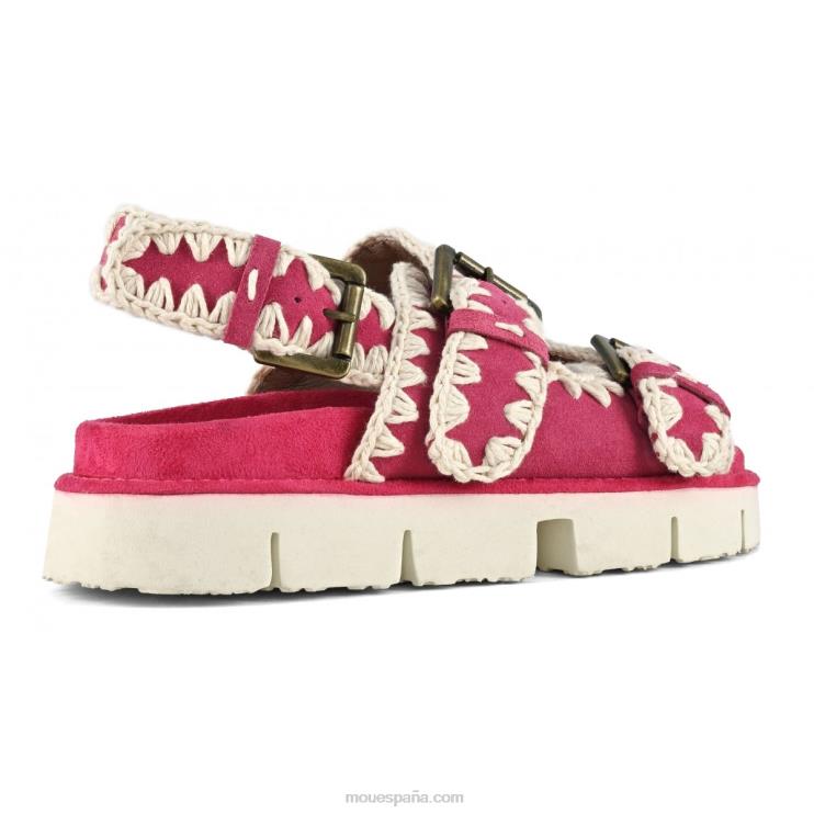 mujer nuevo bio con hebillas y correa trasera Mou NN6RX116 fucsia