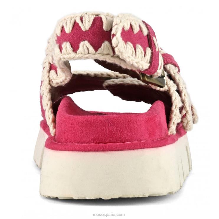 mujer nuevo bio con hebillas y correa trasera Mou NN6RX116 fucsia