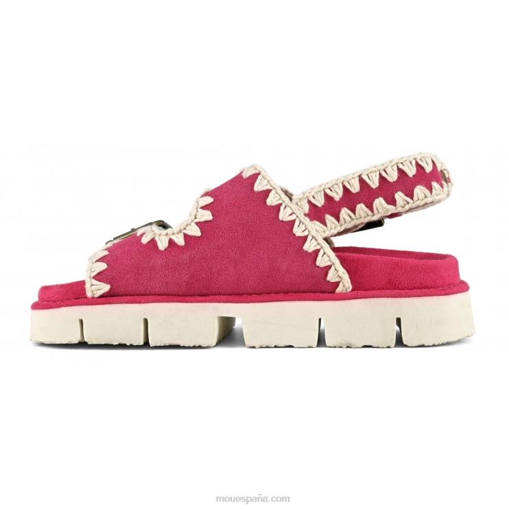 mujer nuevo bio con hebillas y correa trasera Mou NN6RX116 fucsia