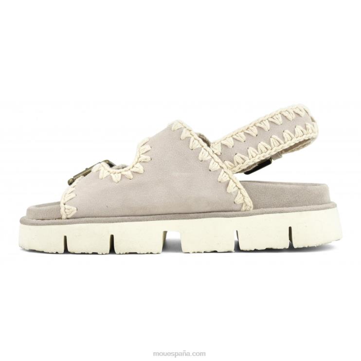 mujer nuevo bio con hebillas y correa trasera Mou NN6RX118 tiza