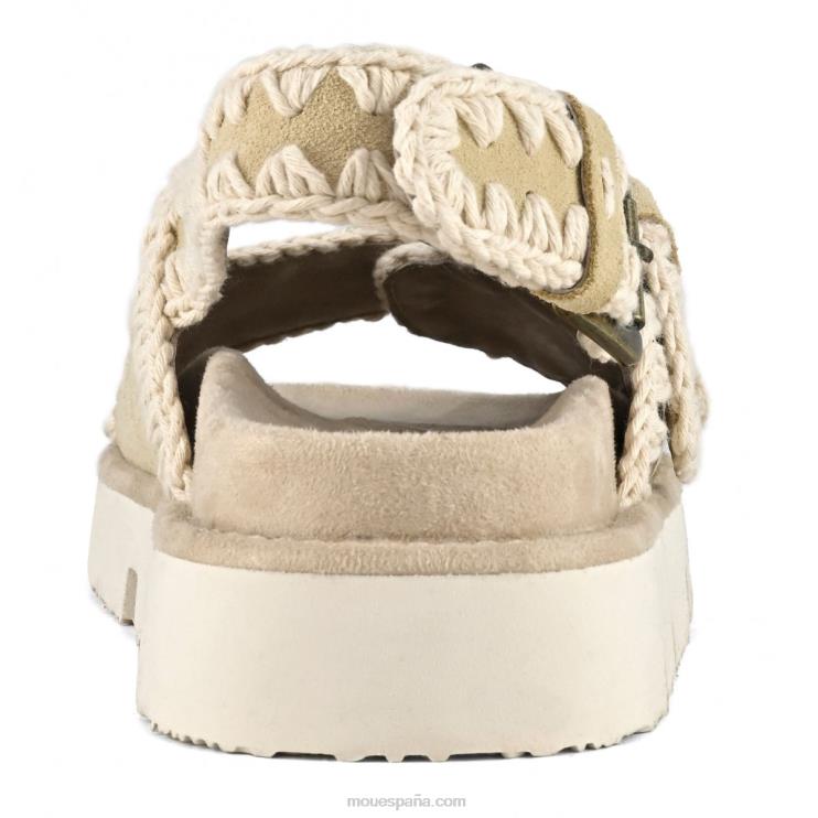 mujer nuevo bio con hebillas y correa trasera Mou NN6RX120 trigo