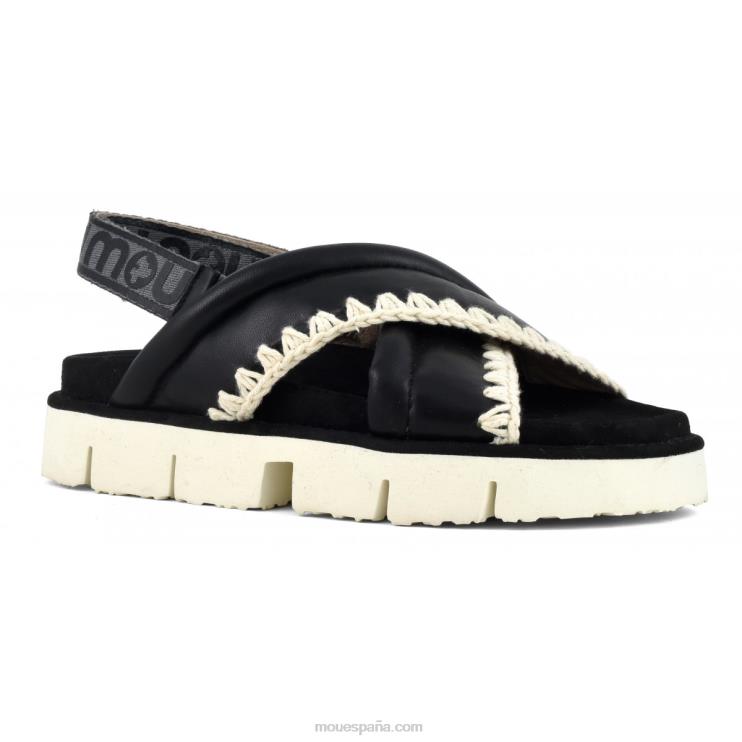 mujer nuevo empeine bio entrecruzado Mou NN6RX155 blanco negro