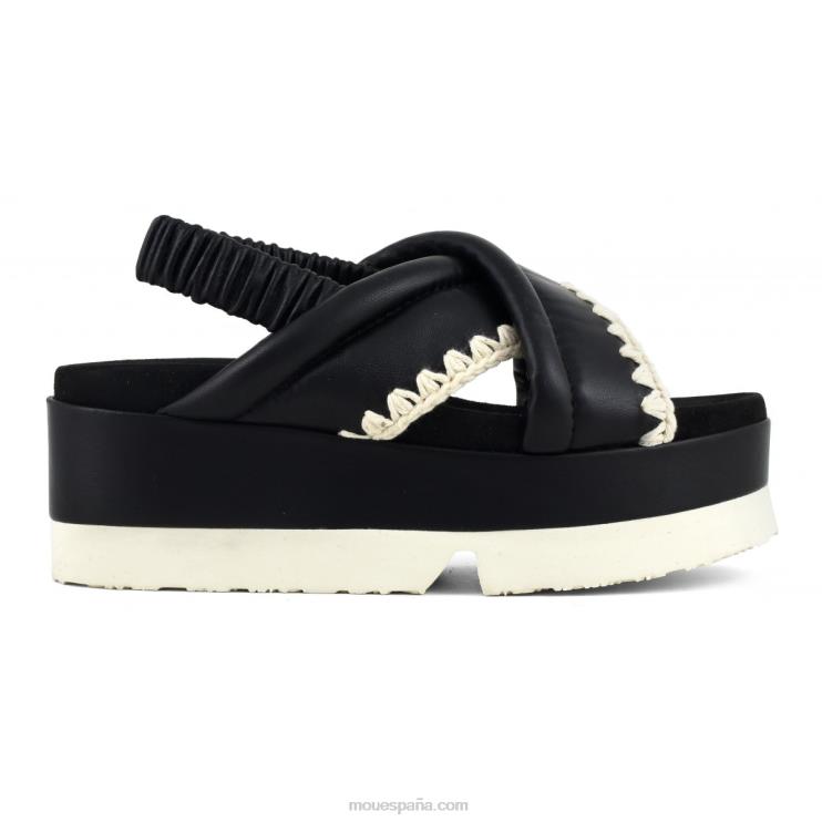 mujer parte superior cruzada japonesa Mou NN6RX192 blanco negro