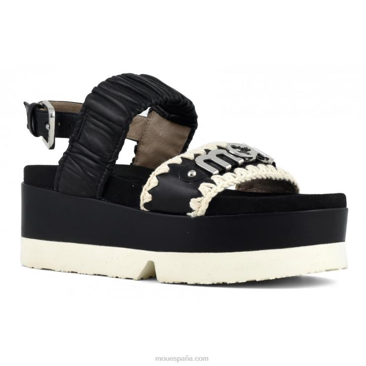 mujer parte superior japonesa de dos bandas Mou NN6RX186 blanco negro