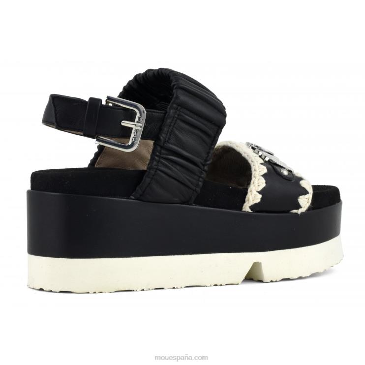 mujer parte superior japonesa de dos bandas Mou NN6RX186 blanco negro