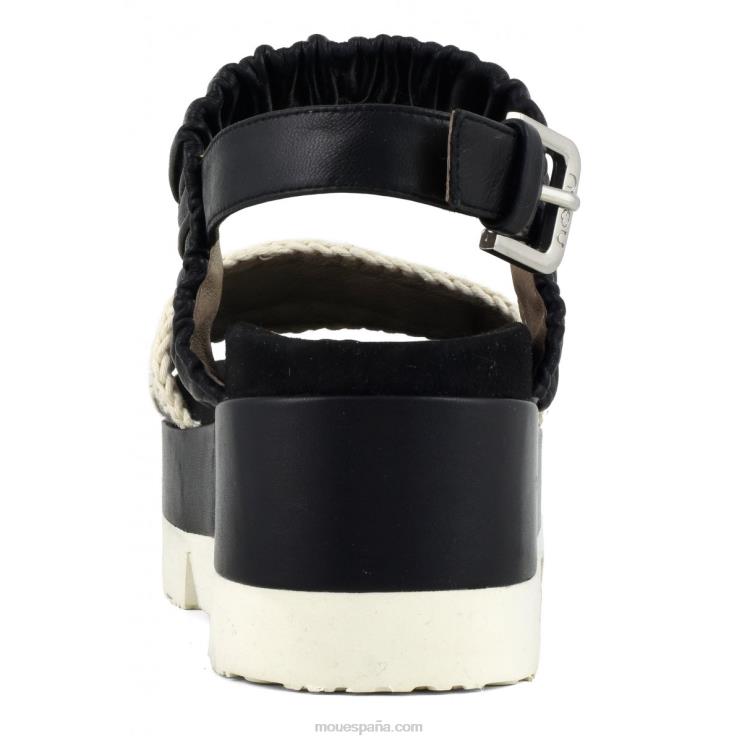 mujer parte superior japonesa de dos bandas Mou NN6RX186 blanco negro