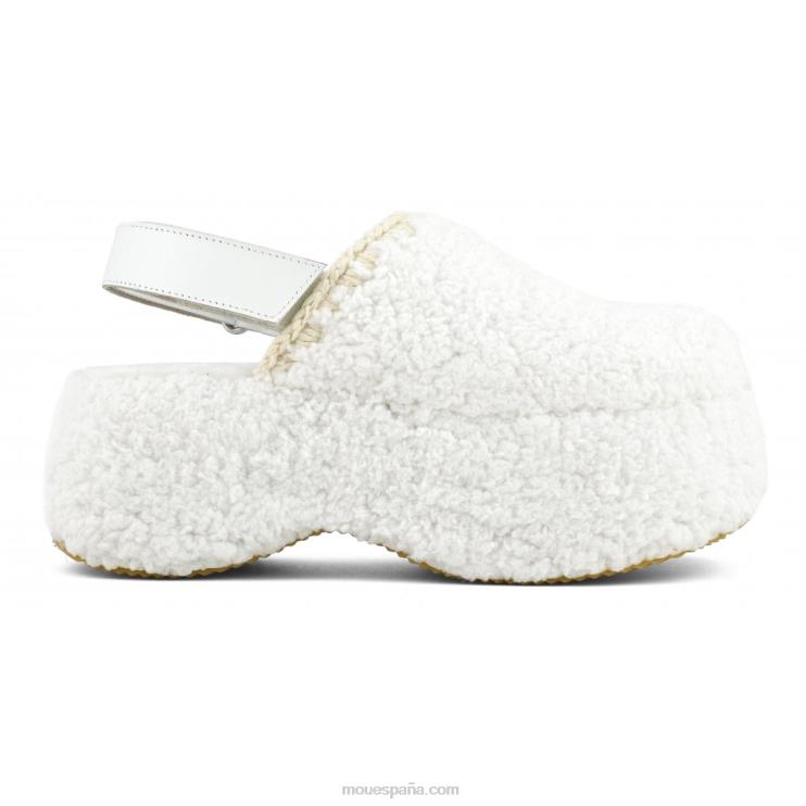 mujer piel de sherpa con tira trasera y plataforma gruesa Mou NN6RX144 blanco