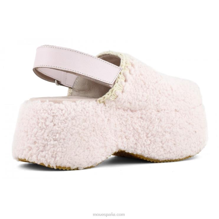 mujer piel de sherpa con tira trasera y plataforma gruesa Mou NN6RX145 rosa