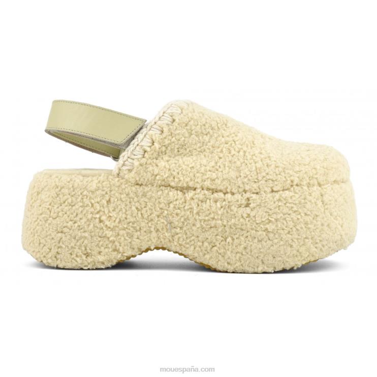 mujer piel de sherpa con tira trasera y plataforma gruesa Mou NN6RX146 beige