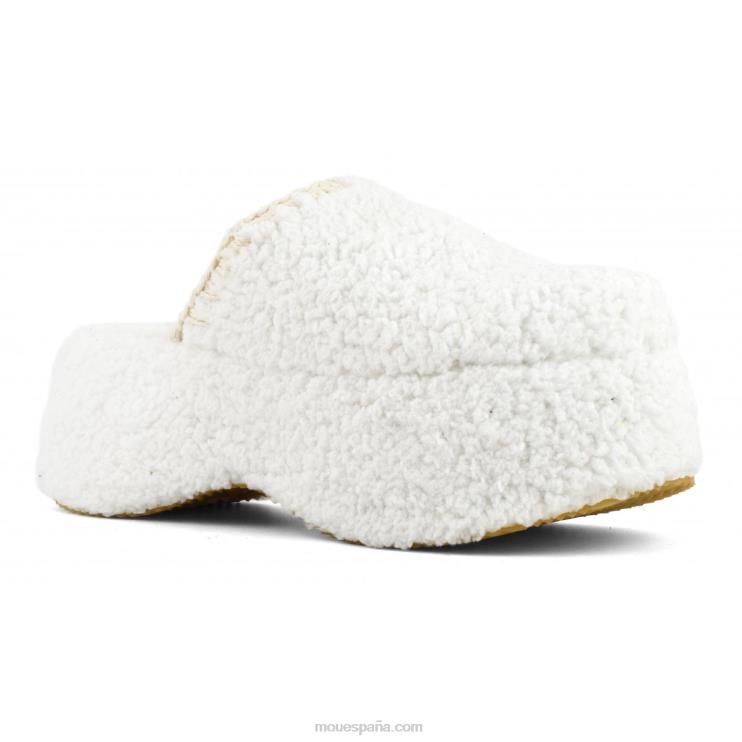 mujer plataforma gruesa de piel de sherpa Mou NN6RX141 blanco