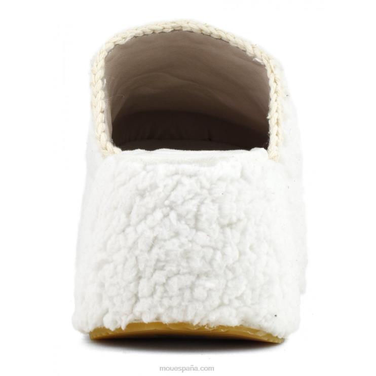mujer plataforma gruesa de piel de sherpa Mou NN6RX141 blanco