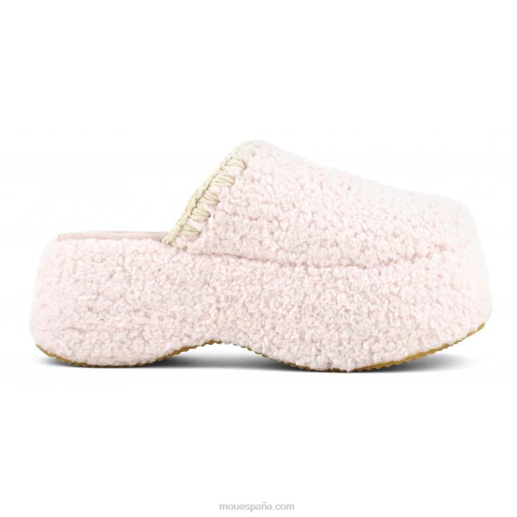 mujer plataforma gruesa de piel de sherpa Mou NN6RX142 rosa