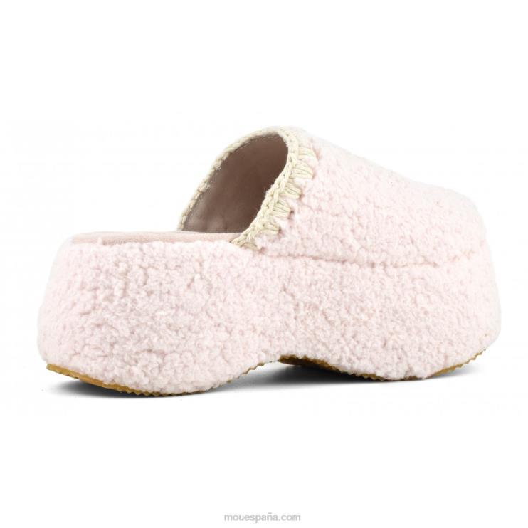 mujer plataforma gruesa de piel de sherpa Mou NN6RX142 rosa