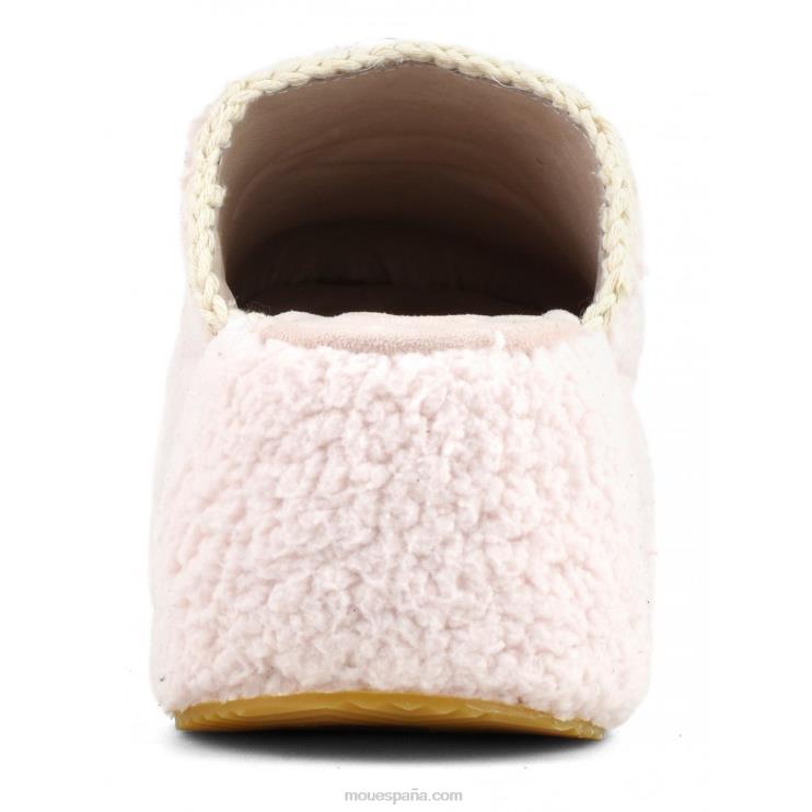 mujer plataforma gruesa de piel de sherpa Mou NN6RX142 rosa