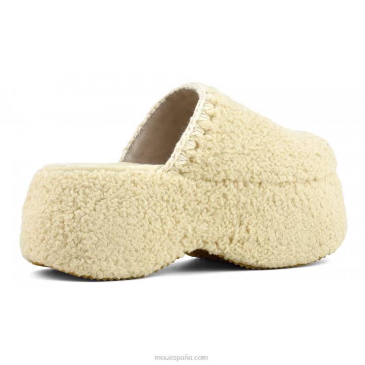 mujer plataforma gruesa de piel de sherpa Mou NN6RX143 beige