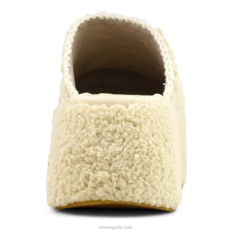 mujer plataforma gruesa de piel de sherpa Mou NN6RX143 beige
