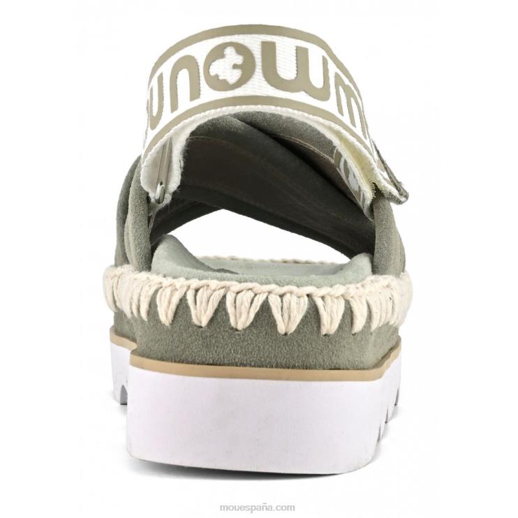 mujer sandalia bio alta eva Mou NN6RX167 salvia de verano