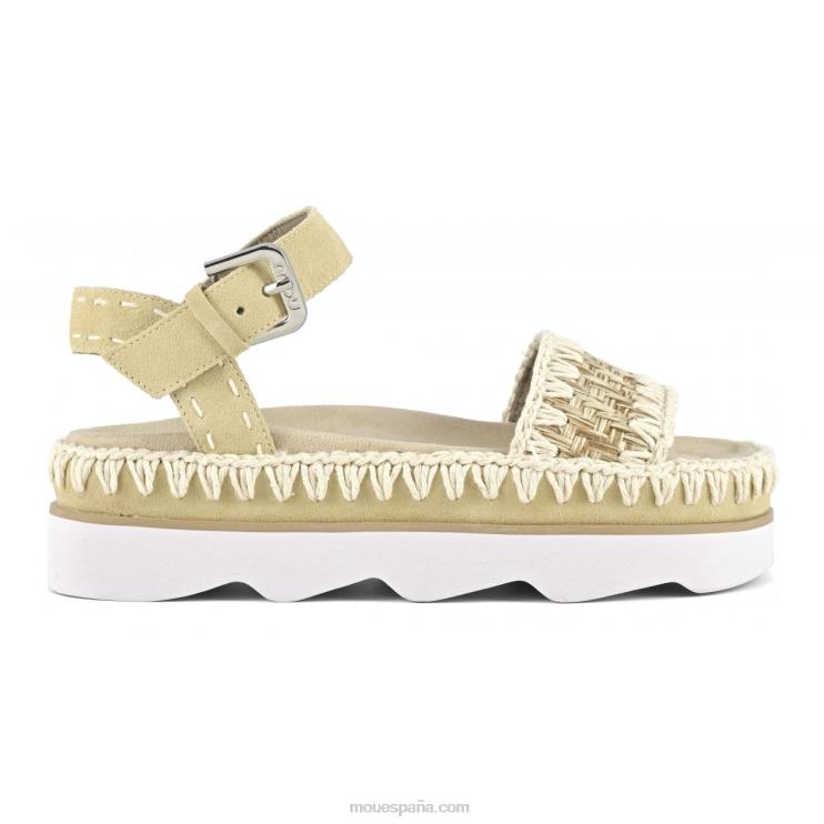 mujer sandalia bio alta eva Mou NN6RX168 natural