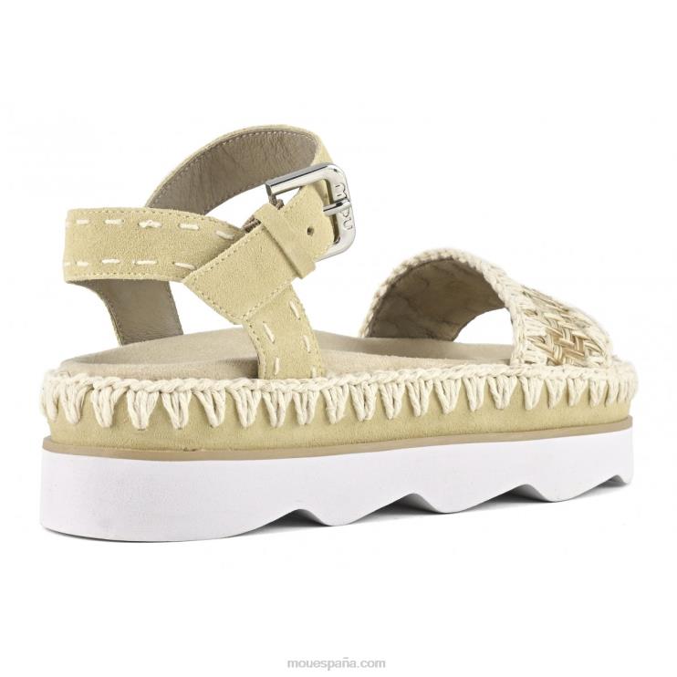 mujer sandalia bio alta eva Mou NN6RX168 natural