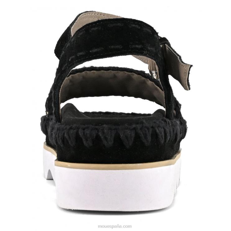 mujer sandalia bio alta eva Mou NN6RX169 negro