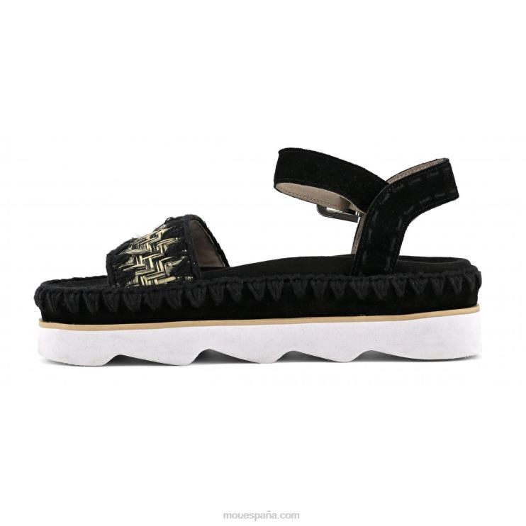 mujer sandalia bio alta eva Mou NN6RX169 negro