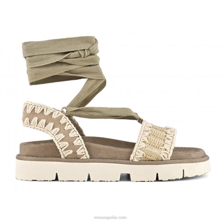 mujer sandalia bio con cordones Mou NN6RX162 natural