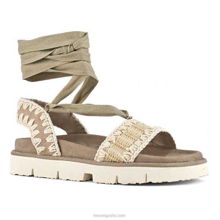 mujer sandalia bio con cordones Mou NN6RX162 natural