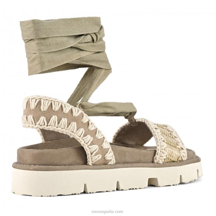 mujer sandalia bio con cordones Mou NN6RX162 natural