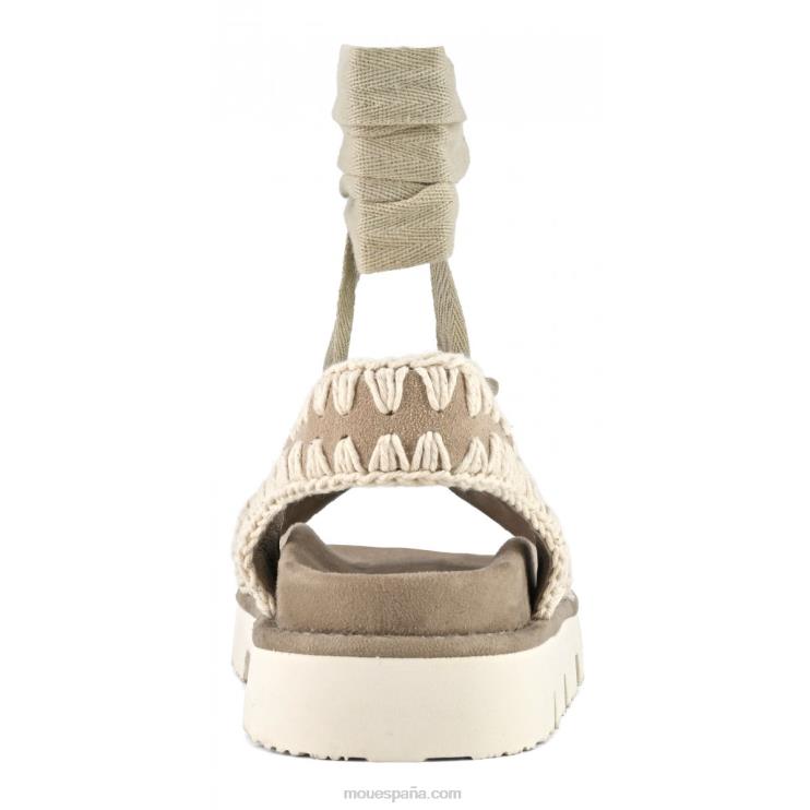 mujer sandalia bio con cordones Mou NN6RX162 natural