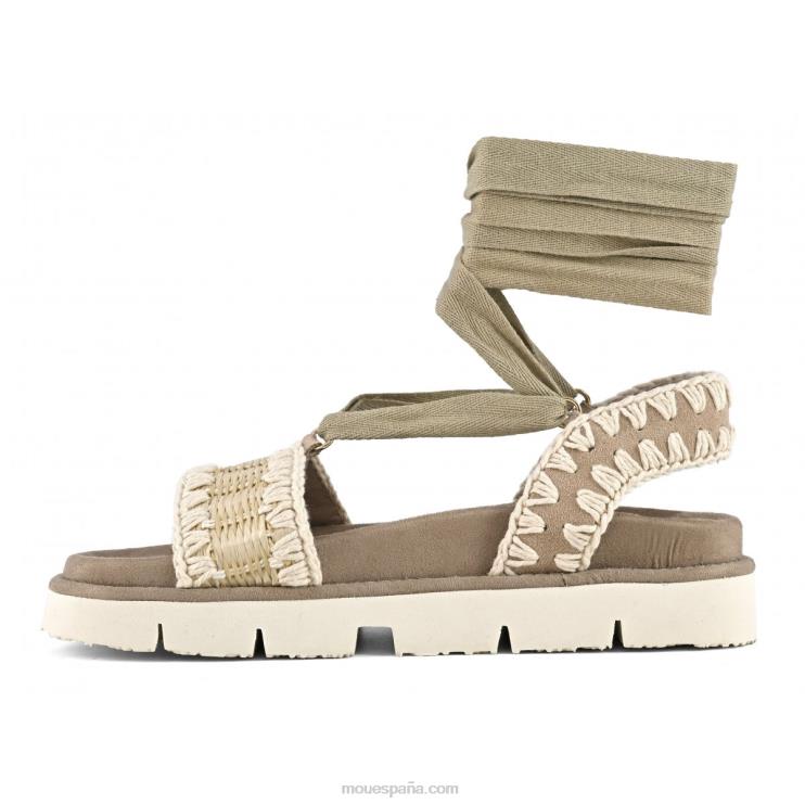 mujer sandalia bio con cordones Mou NN6RX162 natural