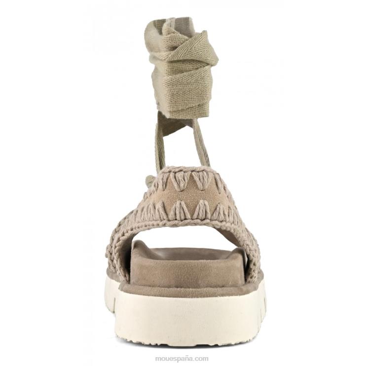 mujer sandalia bio con cordones Mou NN6RX163 mezcla azul