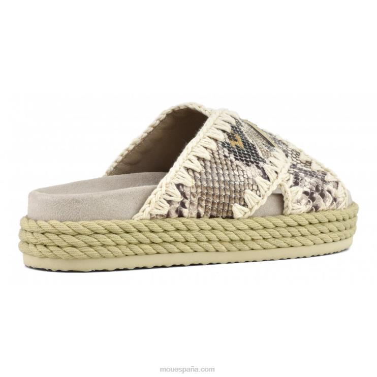 mujer sandalia bio de cuerda entrecruzada Mou NN6RX132 serpiente de roca