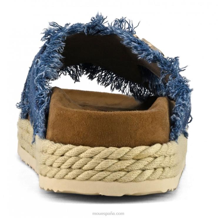 mujer sandalia bio de cuerda entrecruzada Mou NN6RX133 mezclilla