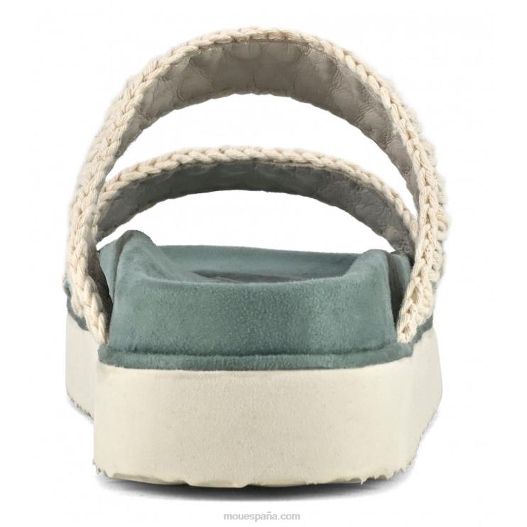 mujer sandalia bio dos correas Mou NN6RX179 mezcla verde
