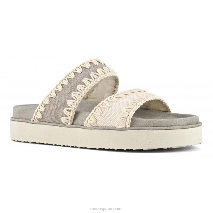 mujer sandalia bio dos correas Mou NN6RX180 mezcla natural