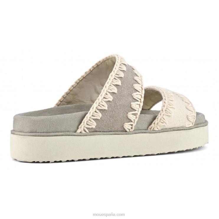 mujer sandalia bio dos correas Mou NN6RX180 mezcla natural