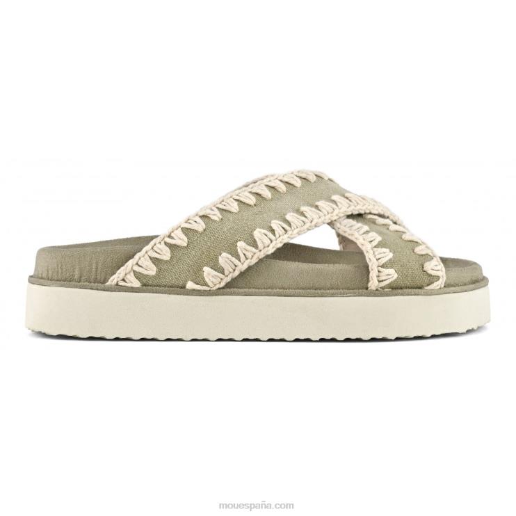 mujer sandalia bio entrecruzada Mou NN6RX181 piedra