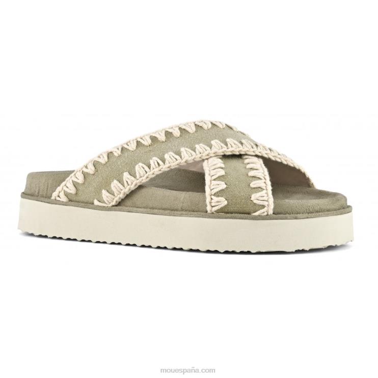 mujer sandalia bio entrecruzada Mou NN6RX181 piedra