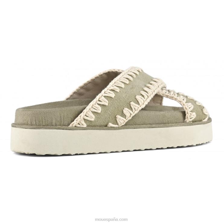 mujer sandalia bio entrecruzada Mou NN6RX181 piedra