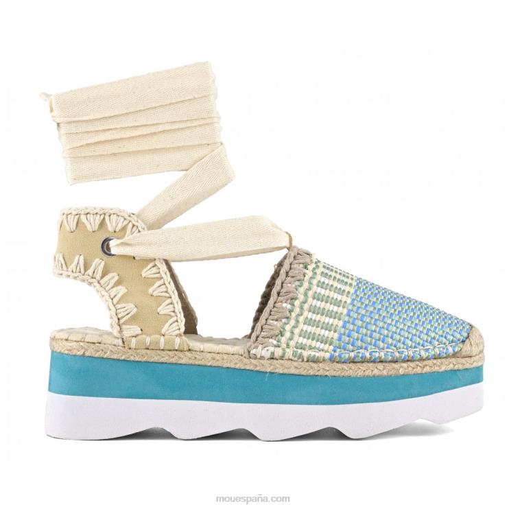 mujer sandalia espa Mou NN6RX175 rafia/gamuza multicolor