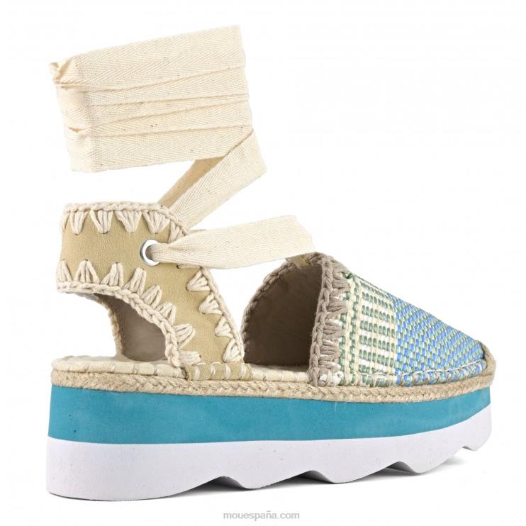 mujer sandalia espa Mou NN6RX175 rafia/gamuza multicolor