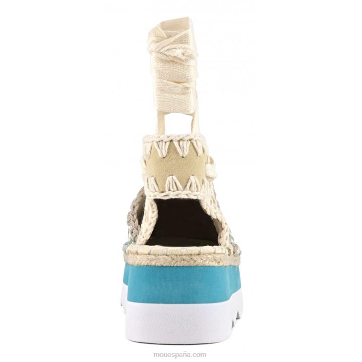 mujer sandalia espa Mou NN6RX175 rafia/gamuza multicolor