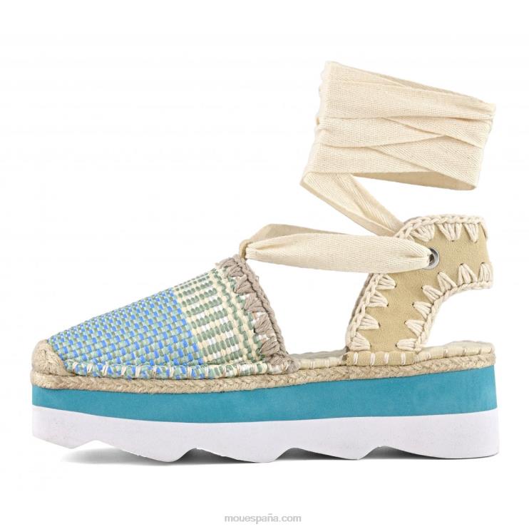 mujer sandalia espa Mou NN6RX175 rafia/gamuza multicolor